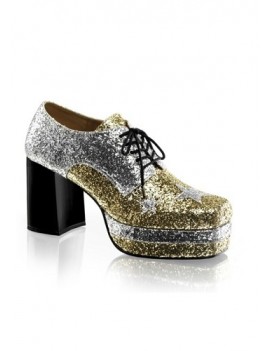 1970s Gold And Silver Platform Shoes