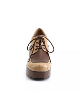 1970s 2 Tone Brown Platform Shoes