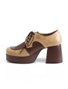1970s 2 Tone Brown Platform Shoes