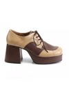 1970s 2 Tone Brown Platform Shoes