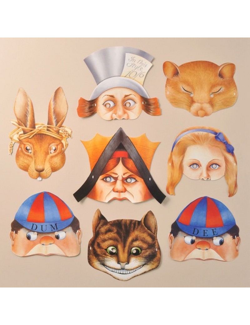 Alice In Wonderland Half Face Card Masks