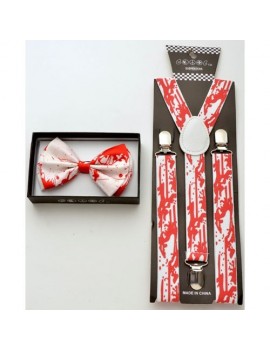 Blood Splatter Braces And Bow Tie Set