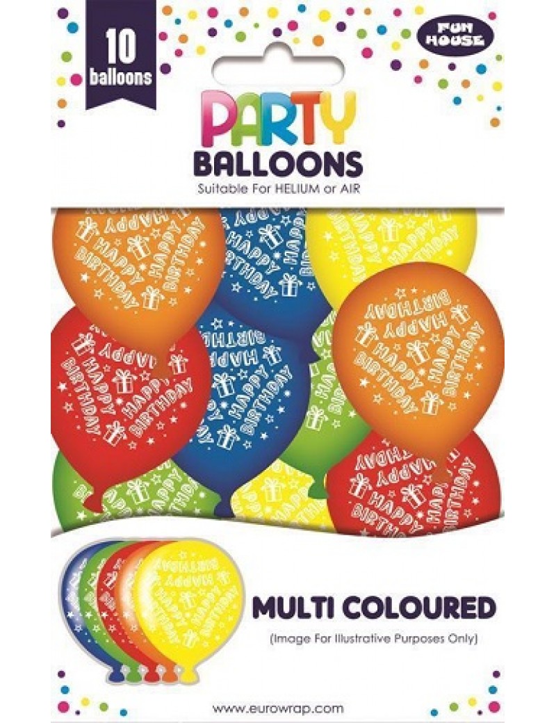 Happy Birthday Balloons Pack Of 10