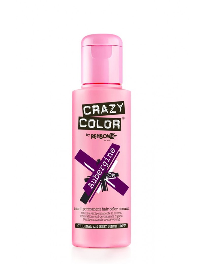 Crazy Color Semi-Permanent Hair Dye 100 ml Aubergine