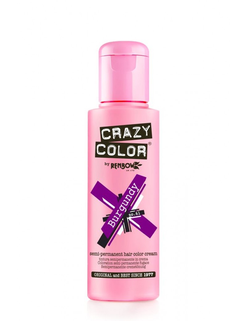 Crazy Color Semi-Permanent Hair Dye 100 ml Burgundy