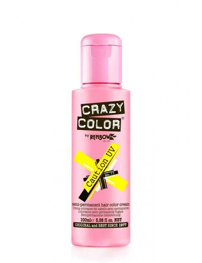 Crazy Color Semi-Permanent Hair Dye 100 ml Caution UV