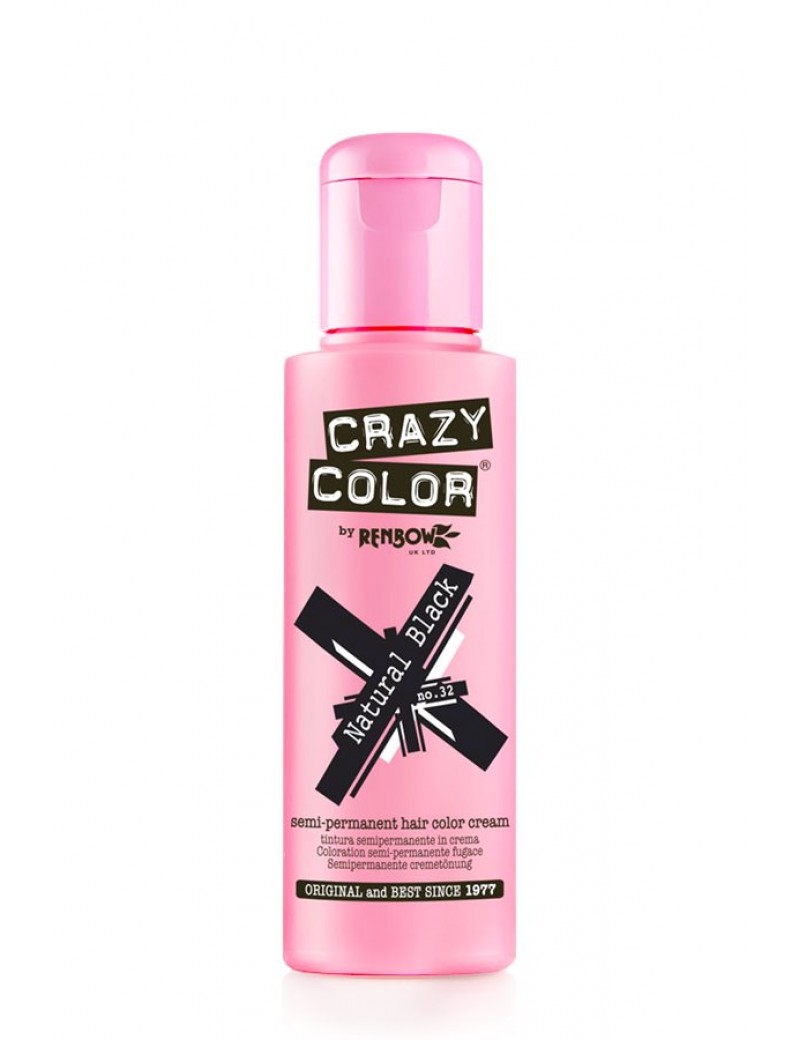 Crazy Color Semi-Permanent Hair Dye 100 ml Natural Black