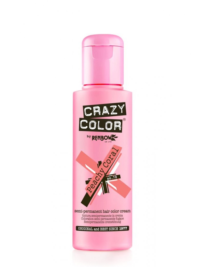 Crazy Color Semi-Permanent Hair Dye 100 ml Peachy Coral