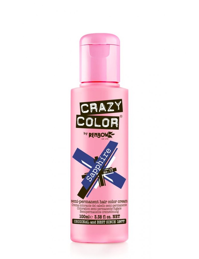 Crazy Color Semi-Permanent Hair Dye 100 ml Sapphire