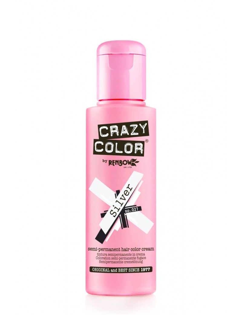 Crazy Color Semi-Permanent Hair Dye 100 ml Silver