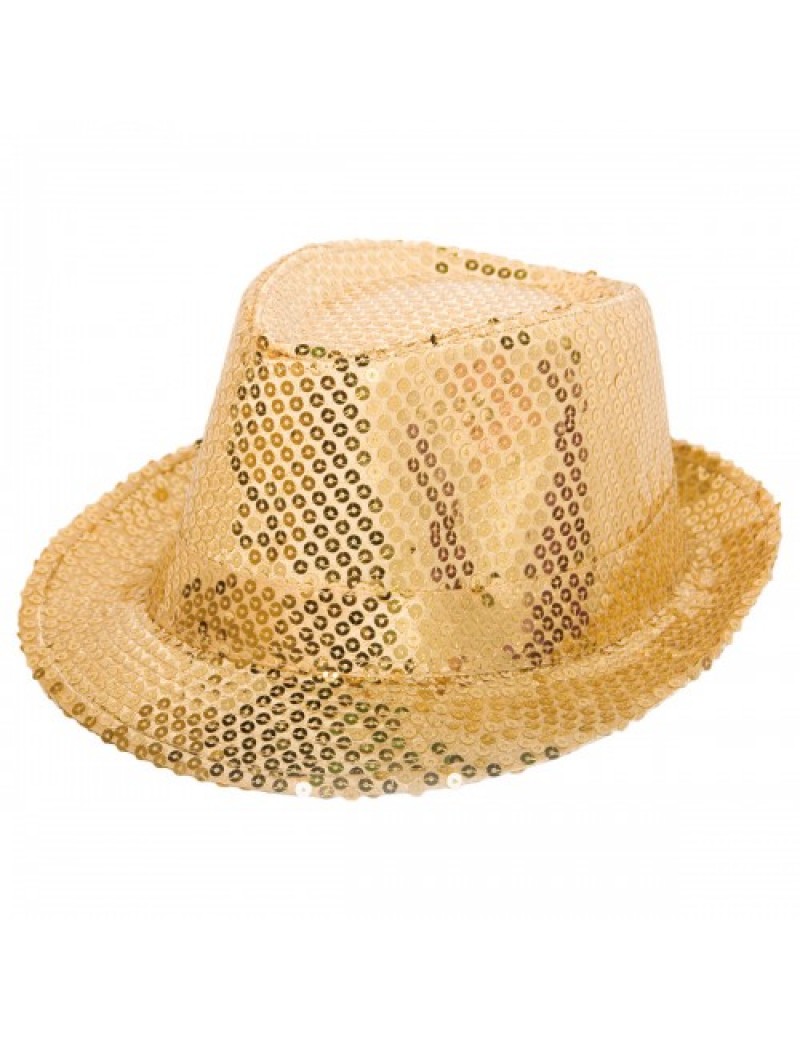 Sequin Gold Trilby Hat