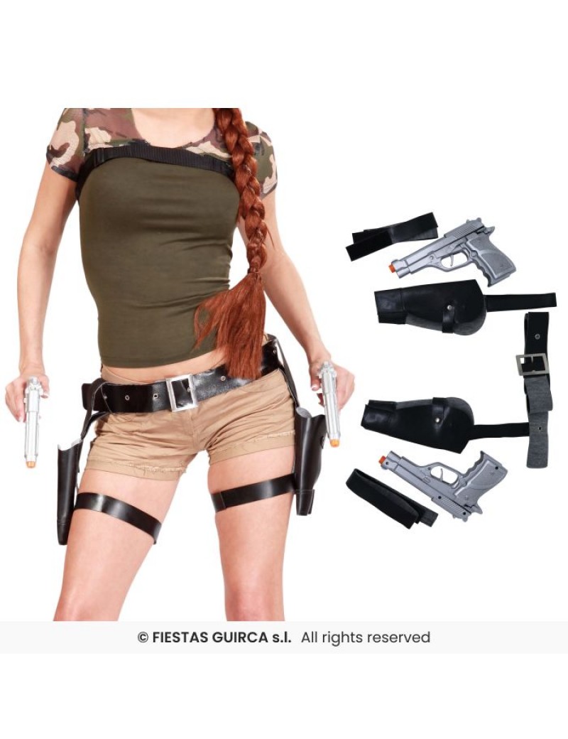 Double Thigh Holsters With Guns