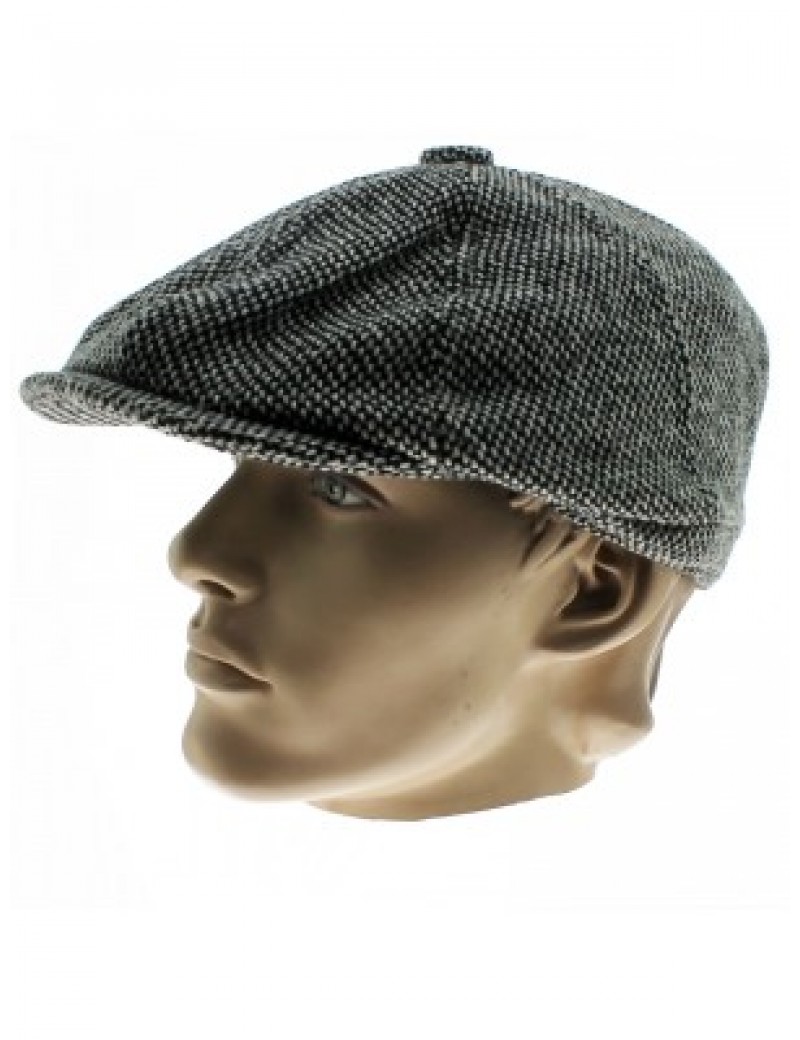 Herringbone Tweed Cap Grey 