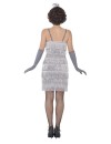 20s Flapper Costume Silver Grey