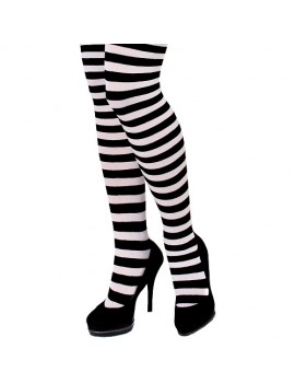 Black And White Adult Striped Tights