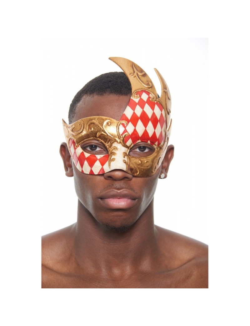 Eyemask Checkered 2 Tone Red Gold PM022RD