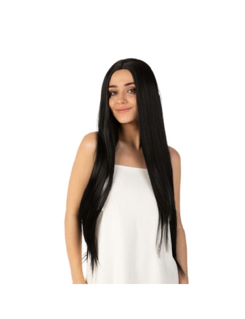 Long Black Fringeless Wig