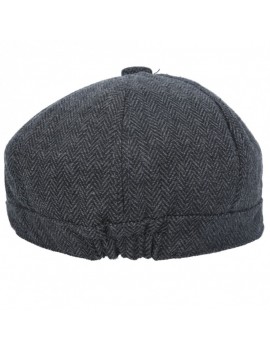 Newsboy 8 Panel Herringbone Cap Charcoal Grey