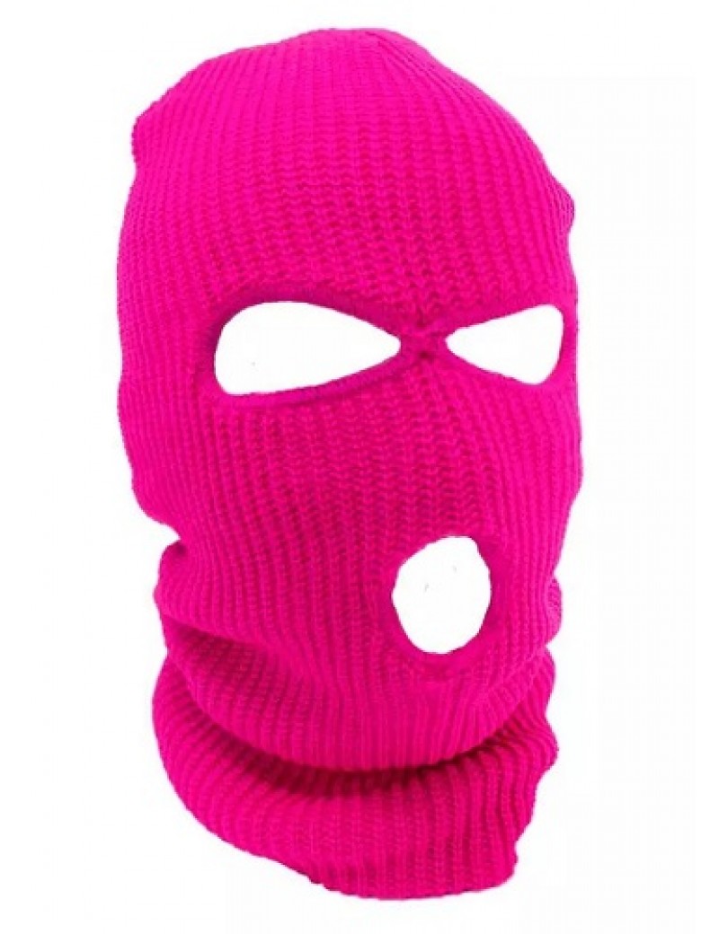 3 Hole Ski Mask Neon Pink