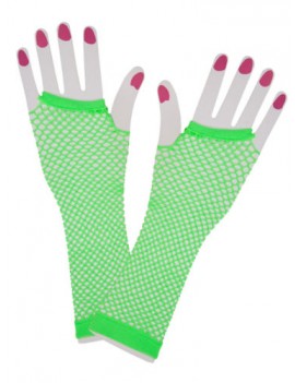 Neon Green Fishnet Gloves