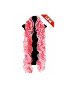 Red And White Organza Boa