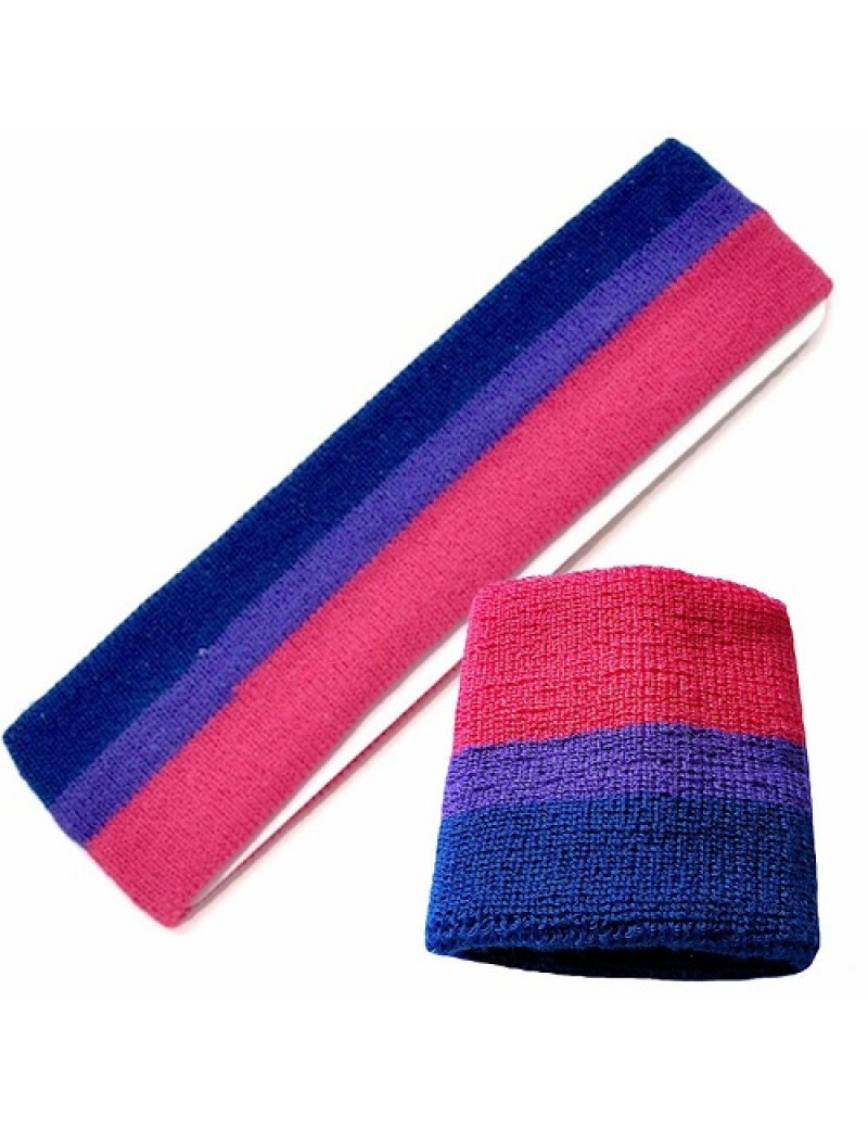 Bi Pride Bisexual Sweat Headband And Wristband Set