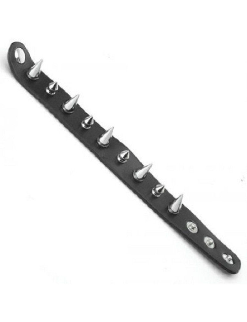 Punk Spiked Leather Wrisband Black 