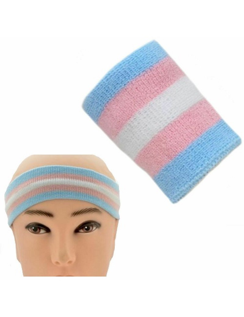 Trans Pride Transgender Sweat Headband And Wristband Set