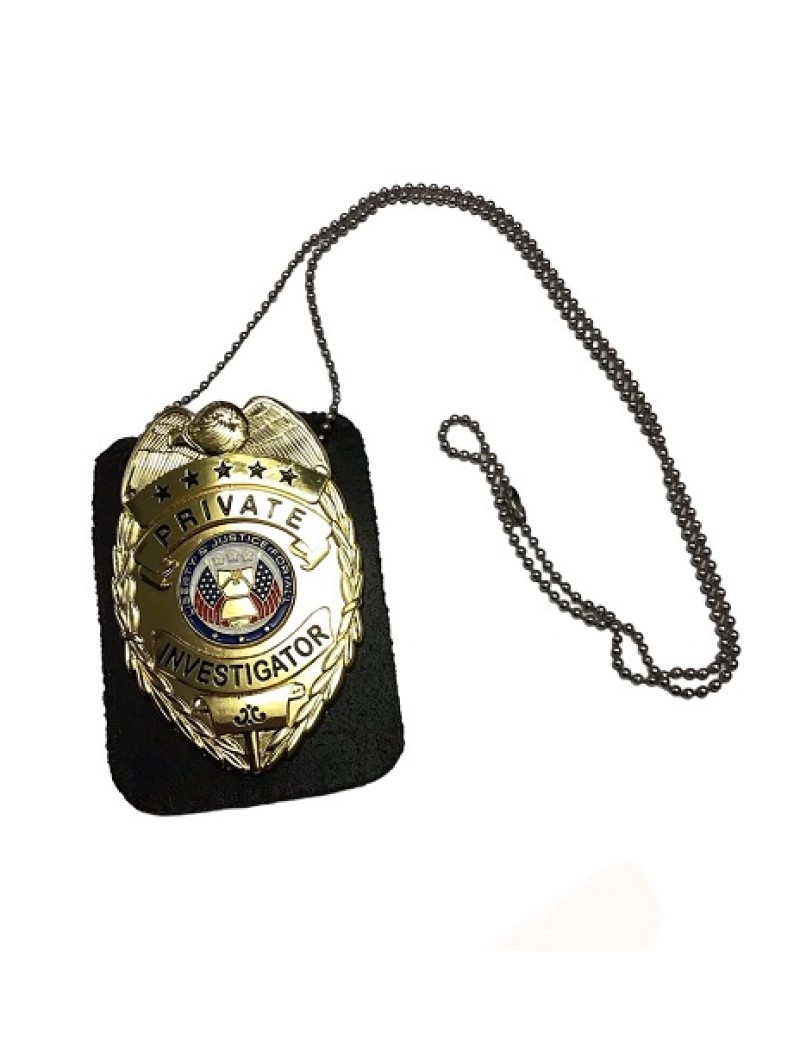 Private Investigator Badge And Lanyard