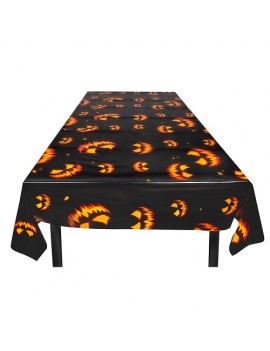 Creepy Pumpkin Plastic Tablecloth