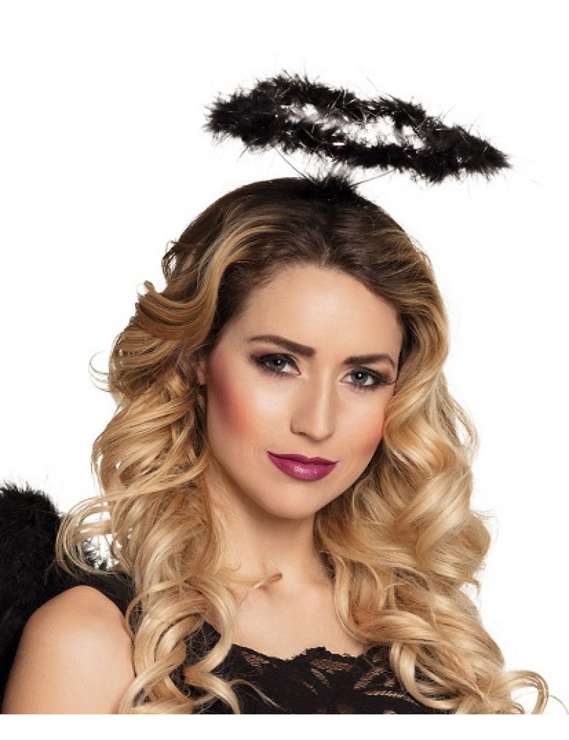 Angel Halo Marabou Fur Black And Silver 