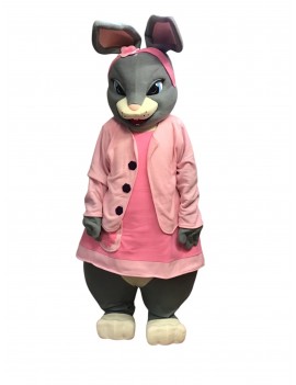 Professional Grey Bunny Mascot Costume