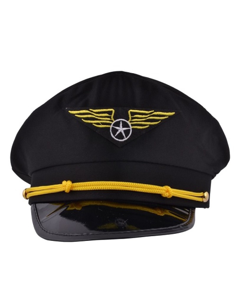 Airline Pilot Peaked Cap Black