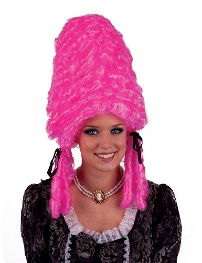 Pink Pompadour Beehive Wig