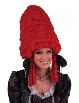 Red Pompadour Beehive Wig