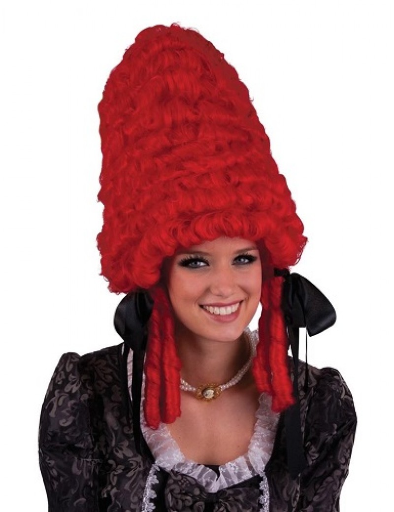 Red Pompadour Beehive Wig