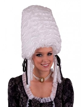 White Pompadour Beehive Wig