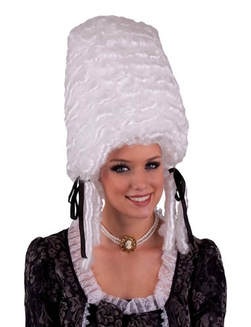 White Pompadour Beehive Wig