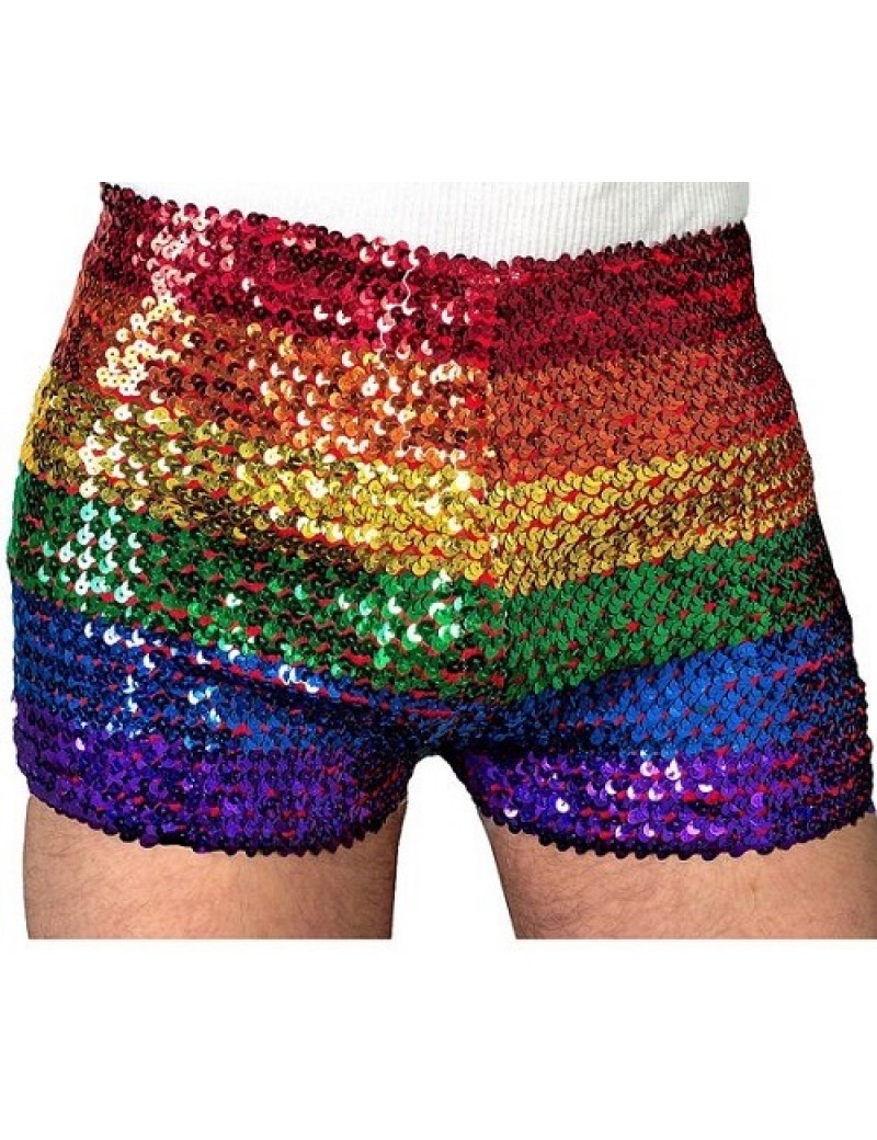 Rainbow Sequin Shorts