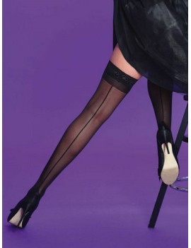 Scarlet Seamer Lace Top Hold Up Stockings