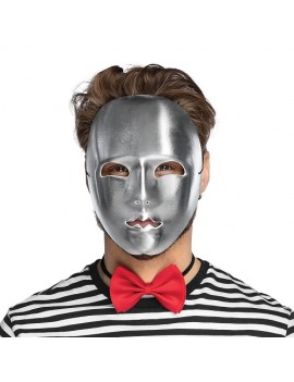 Silver Metallic Mime Mask