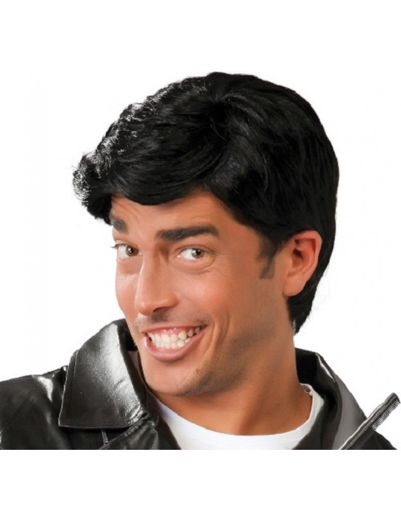 80s Man Hombre Black Wig