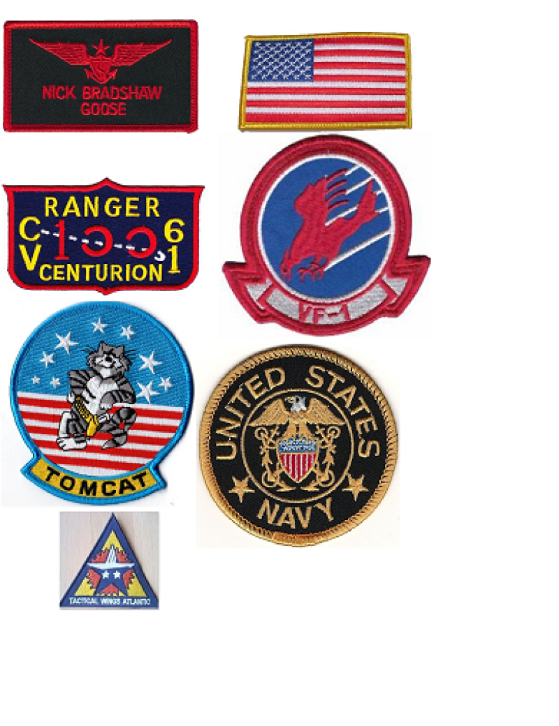 Top Gun Goose Nick Bradshaw Sew On Costume Patch Set