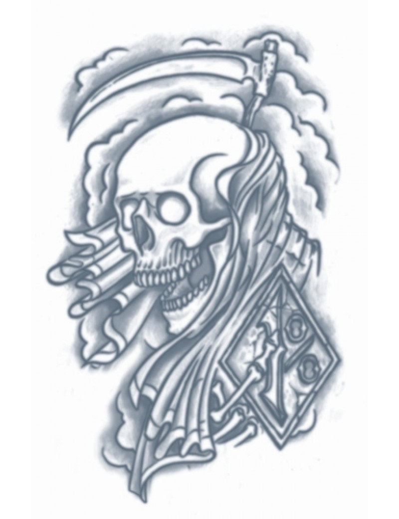 Prison Reaper Temporary Tattoo 