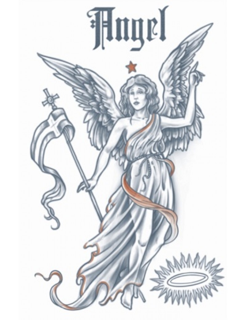 Vintage Angel 1910 Temporary Tattoo 