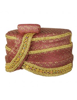 Indian Red and Gold Turban