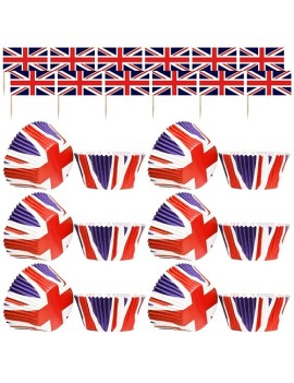 Union Jack Cupcake Cases And Toppers Set