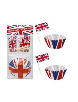 Union Jack Cupcake Cases And Toppers Set