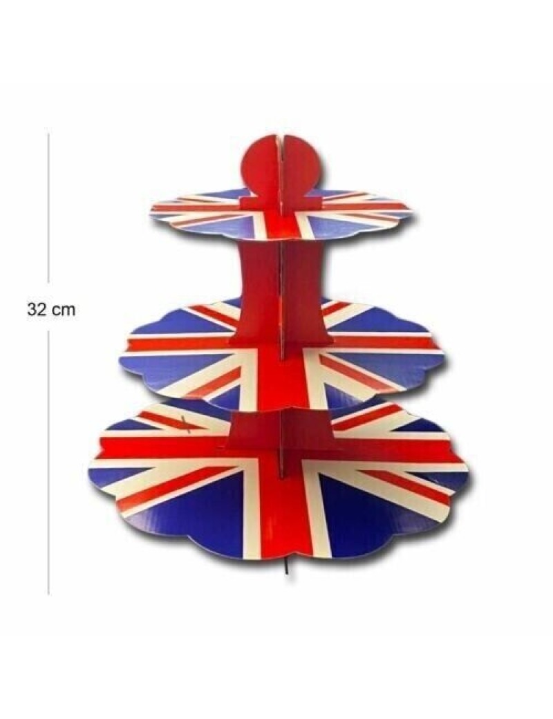 Union Jack 3 Tier Cupcake Stand