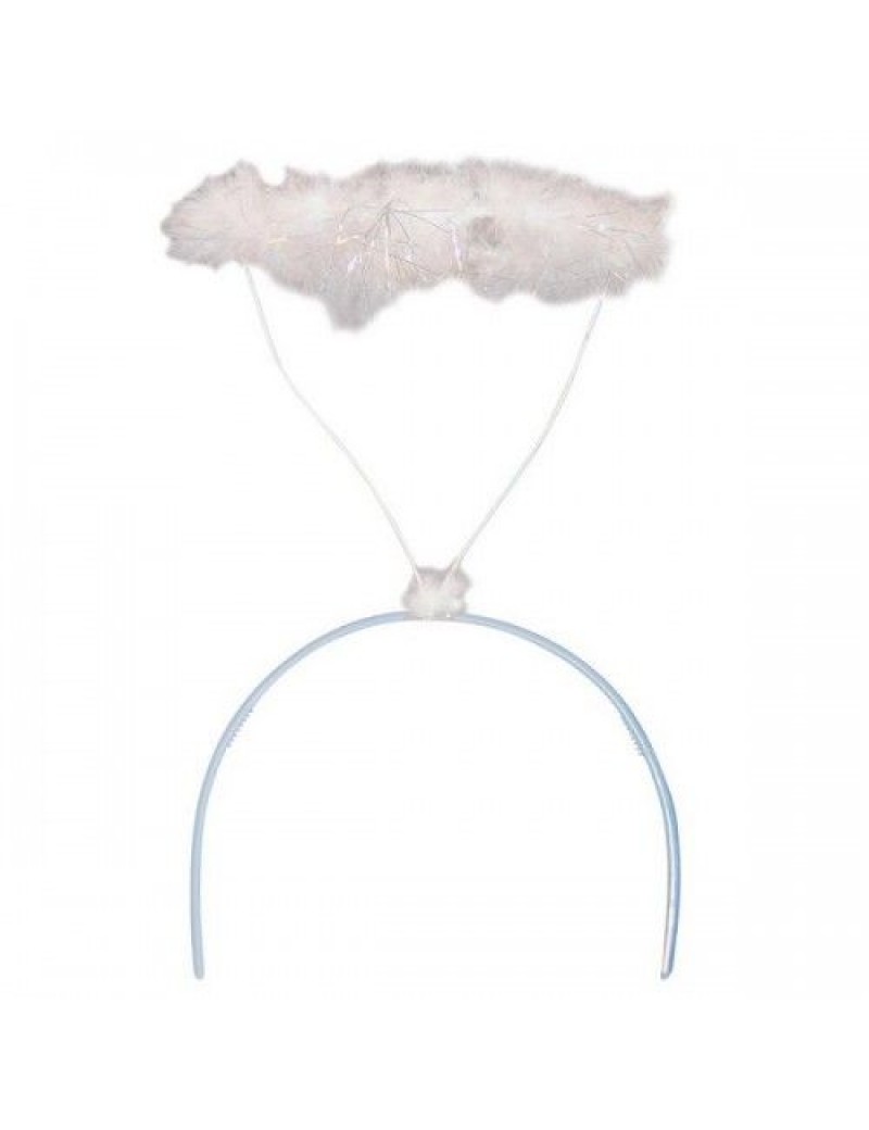 Angel Halo Marabou Fur White And Silver